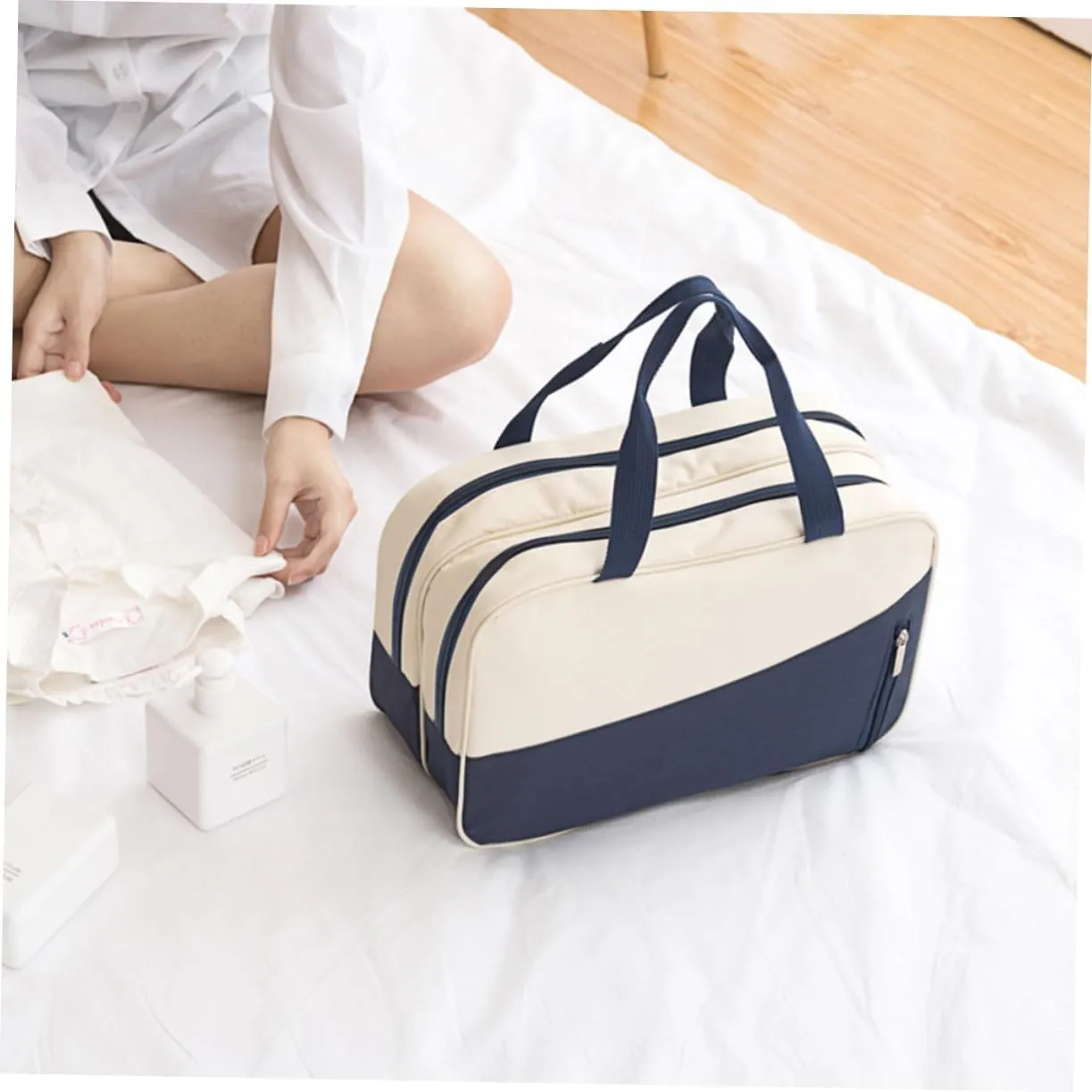 Large Capacity Waterproof Sports Bag for Gym Swim Bag Wet Dry Compartment Oxford Fabric Smooth Zipper
