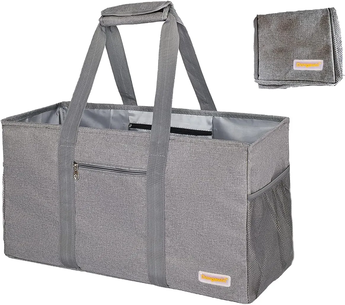 Large Utility Tote, Waterproof Beach & Picnic Bag, Foldable & Reusable Storage