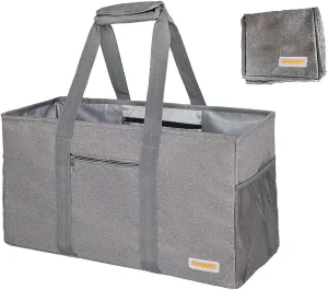 Large Utility Tote, Waterproof Beach & Picnic Bag, Foldable & Reusable Storage