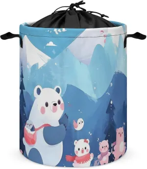 Laundry Hampers, Large Drawstring Laundry Bag, Removable Laundry Bags, Collapsible Storage Bin with Handles for Home Organization, Kids Room, Nursery Art