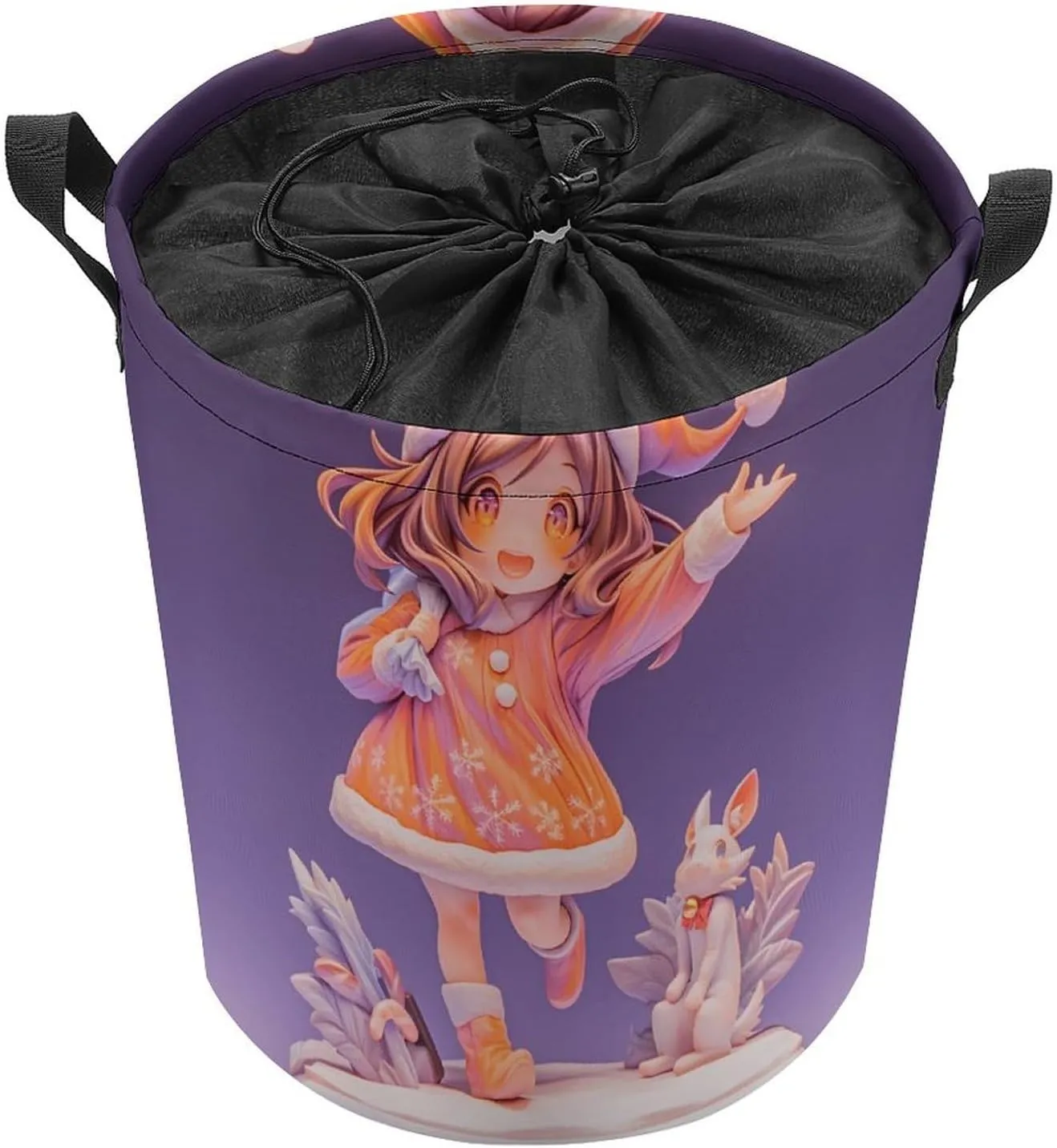 Laundry Hampers, Large Drawstring Laundry Bag, Removable Laundry Bags, Collapsible Storage Bin with Handles for Home Organization, Kids Room, Nursery Art