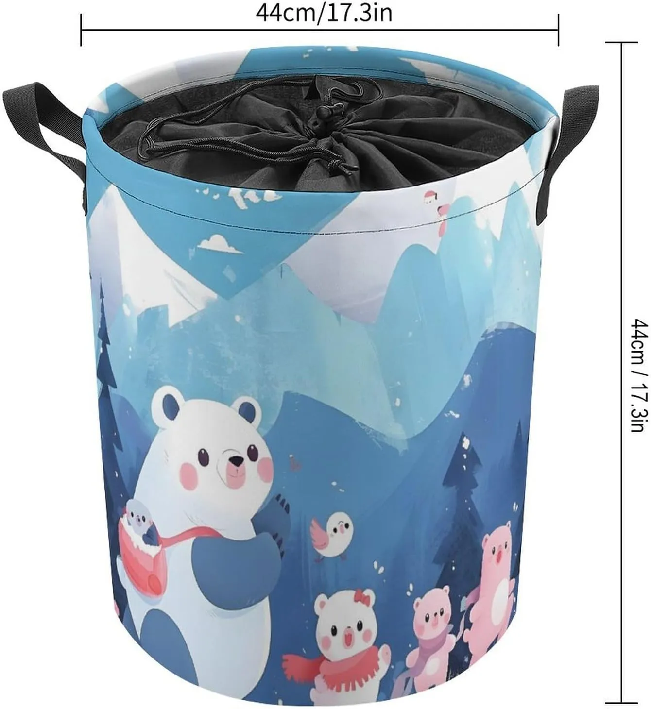 Laundry Hampers, Large Drawstring Laundry Bag, Removable Laundry Bags, Collapsible Storage Bin with Handles for Home Organization, Kids Room, Nursery Art