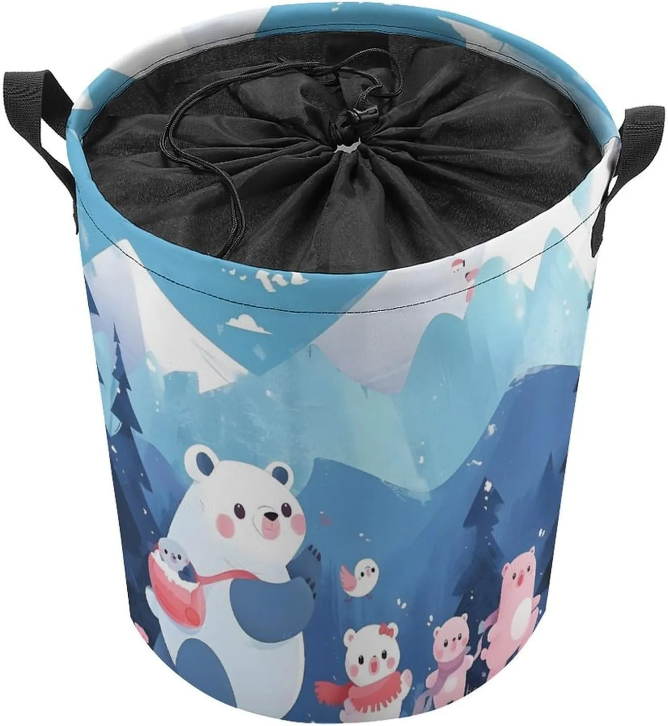 Laundry Hampers, Large Drawstring Laundry Bag, Removable Laundry Bags, Collapsible Storage Bin with Handles for Home Organization, Kids Room, Nursery Art