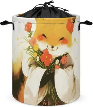 Laundry Hampers, Large Drawstring Laundry Bag, Removable Laundry Bags, Collapsible Storage Bin with Handles for Home Organization, Kids Room, Nursery Carnivore