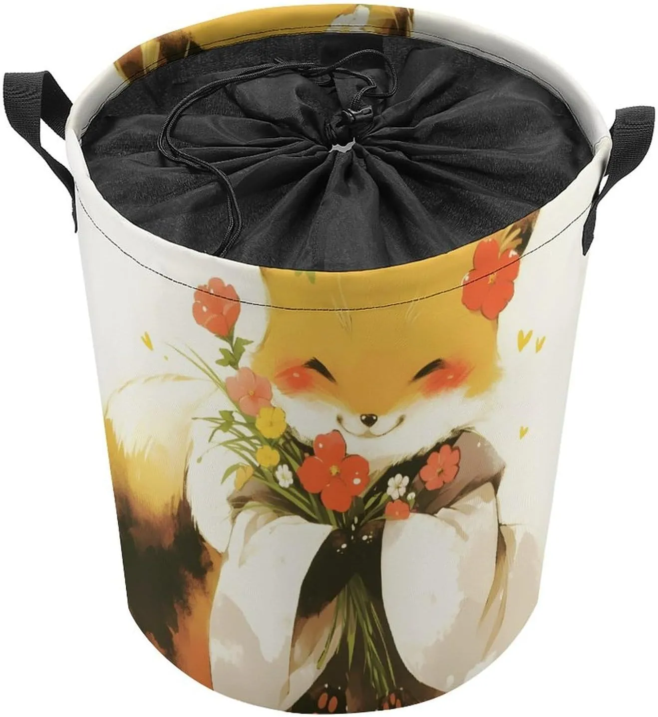 Laundry Hampers, Large Drawstring Laundry Bag, Removable Laundry Bags, Collapsible Storage Bin with Handles for Home Organization, Kids Room, Nursery Carnivore