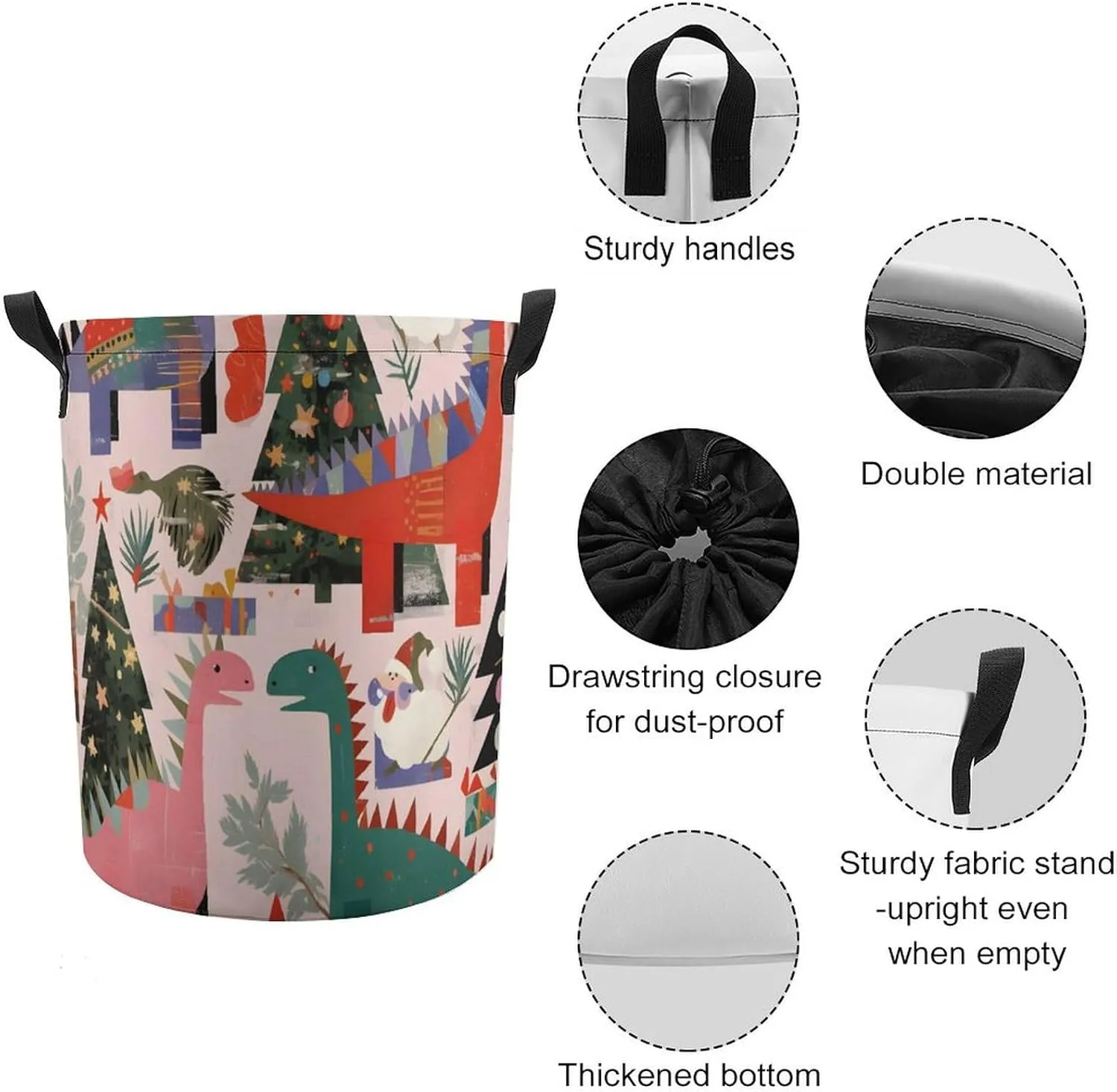 Laundry Hampers, Large Drawstring Laundry Bag, Removable Laundry Bags, Collapsible Storage Bin with Handles for Home Organization, Kids Room, Nursery Creative Arts