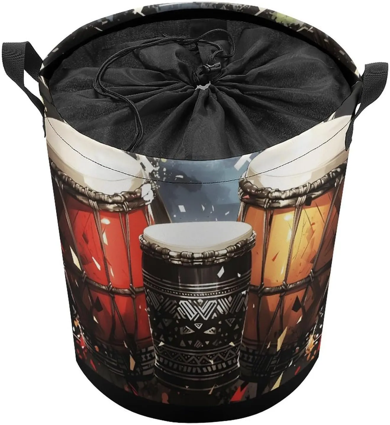 Laundry Hampers, Large Drawstring Laundry Bag, Removable Laundry Bags, Collapsible Storage Bin with Handles for Home Organization, Kids Room, Nursery Drum
