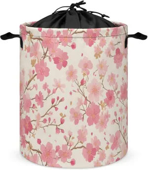 Laundry Hampers, Large Drawstring Laundry Bag, Removable Laundry Bags, Collapsible Storage Bin with Handles for Home Organization, Kids Room, Nursery Leaf