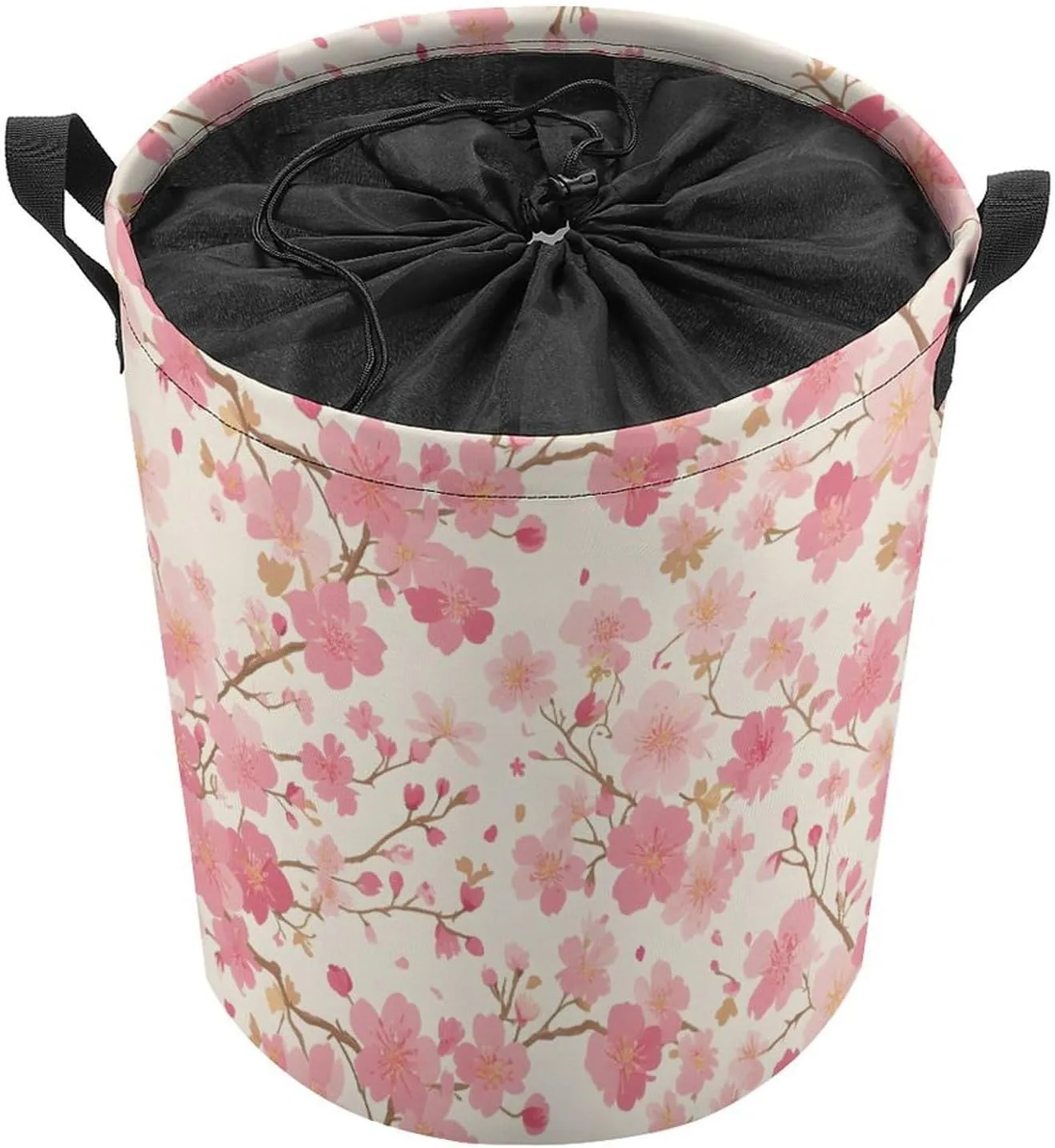 Laundry Hampers, Large Drawstring Laundry Bag, Removable Laundry Bags, Collapsible Storage Bin with Handles for Home Organization, Kids Room, Nursery Leaf