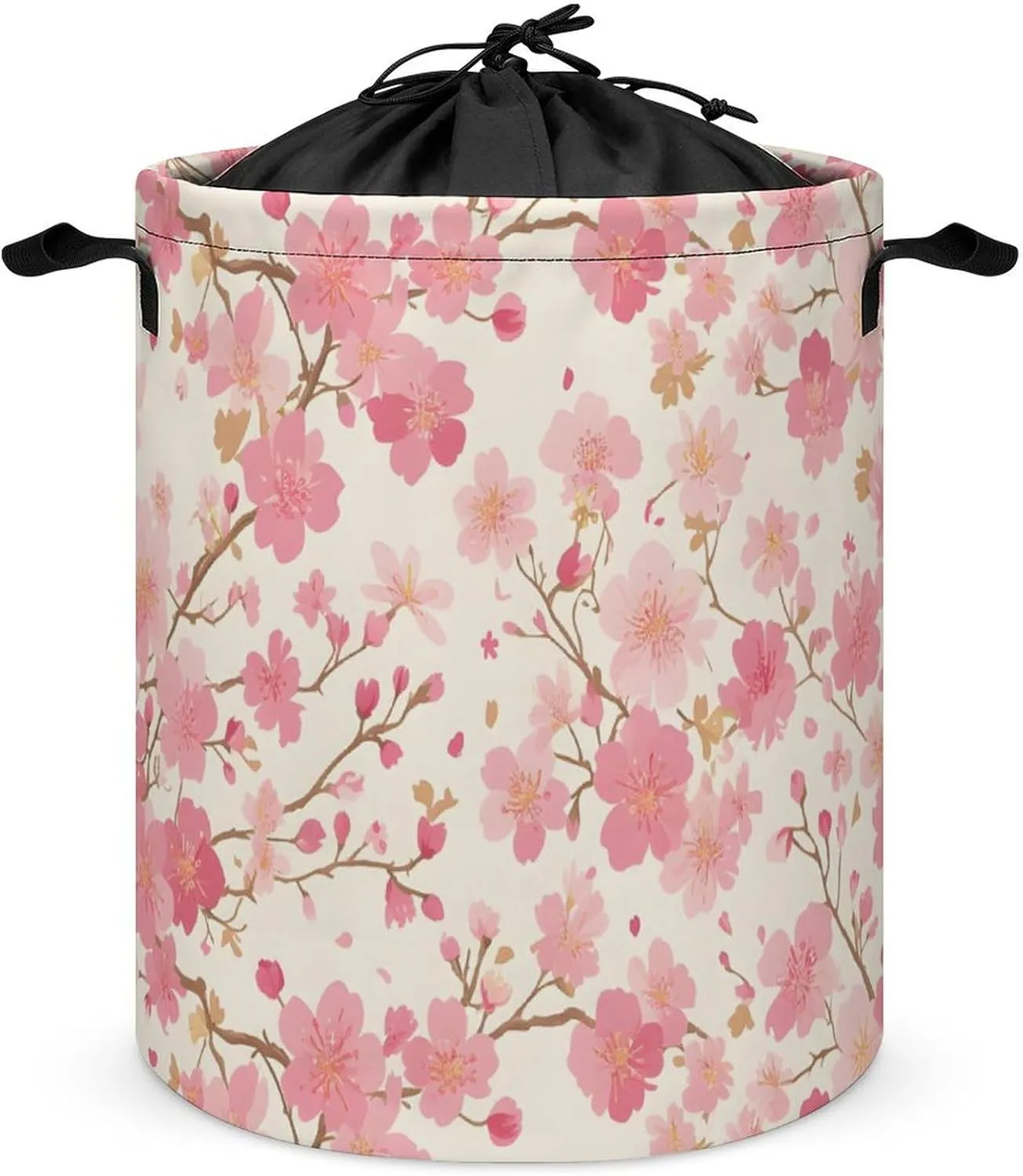 Laundry Hampers, Large Drawstring Laundry Bag, Removable Laundry Bags, Collapsible Storage Bin with Handles for Home Organization, Kids Room, Nursery Leaf