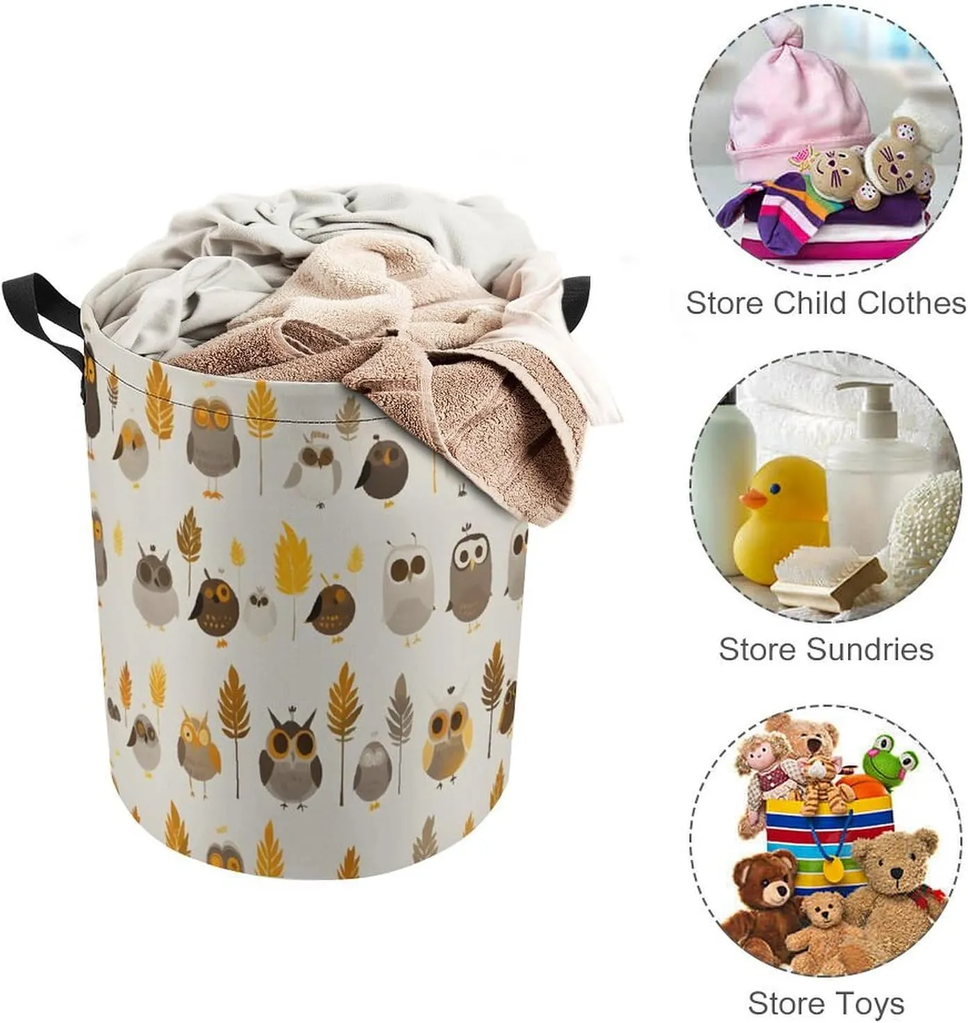 Laundry Hampers, Large Drawstring Laundry Bag, Removable Laundry Bags, Collapsible Storage Bin with Handles for Home Organization, Kids Room, Nursery Orange