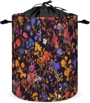Laundry Hampers, Large Drawstring Laundry Bag, Removable Laundry Bags, Collapsible Storage Bin with Handles for Home Organization, Kids Room, Nursery Purple