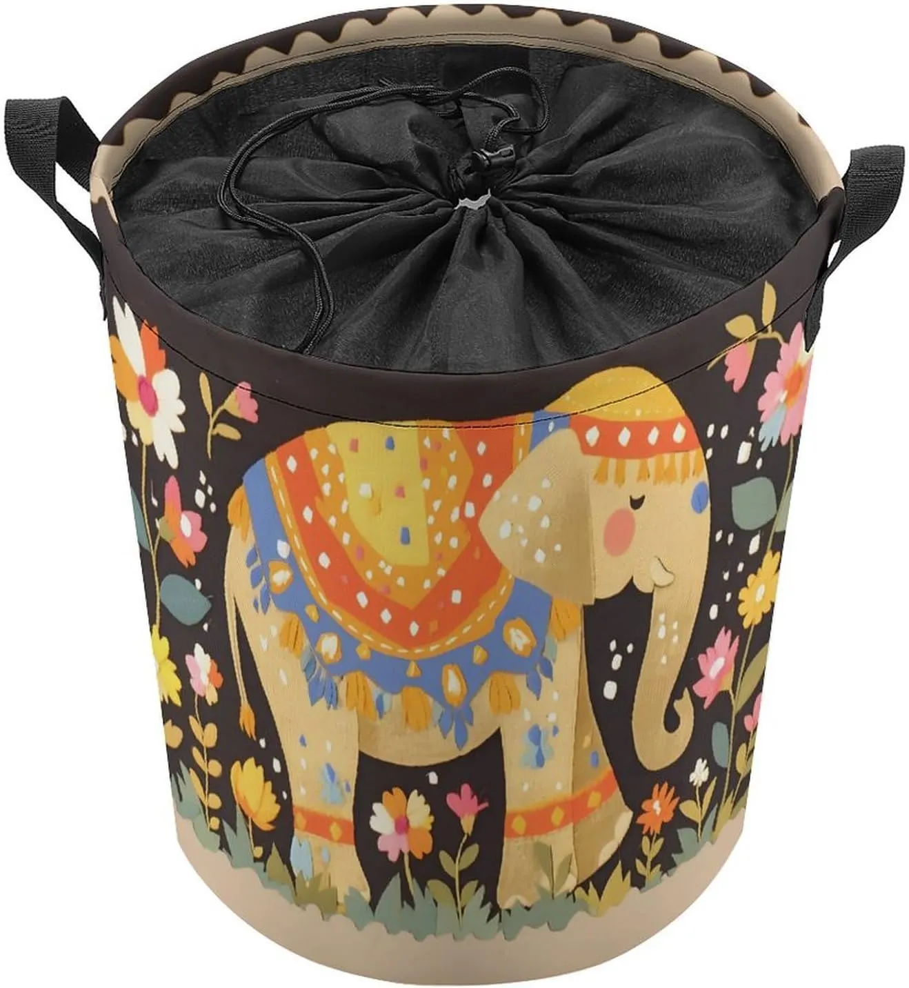 Laundry Hampers, Large Drawstring Laundry Bag, Removable Laundry Bags, Collapsible Storage Bin with Handles for Home Organization, Kids Room, Nursery Vertebrate
