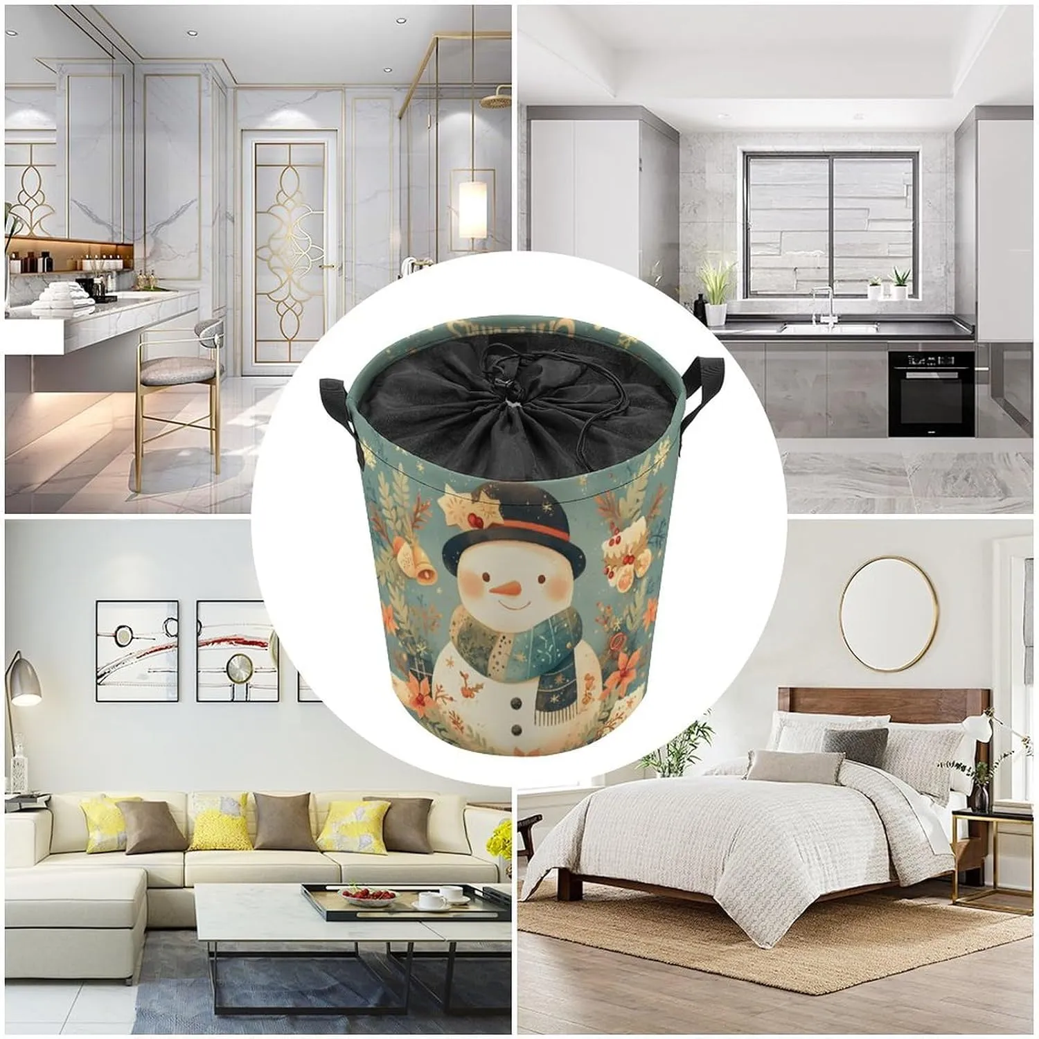 Laundry Hampers, Large Drawstring Laundry Bag, Removable Laundry Bags, Collapsible Storage Bin with Handles for Home Organization, Kids Room, Nursery Vertebrate