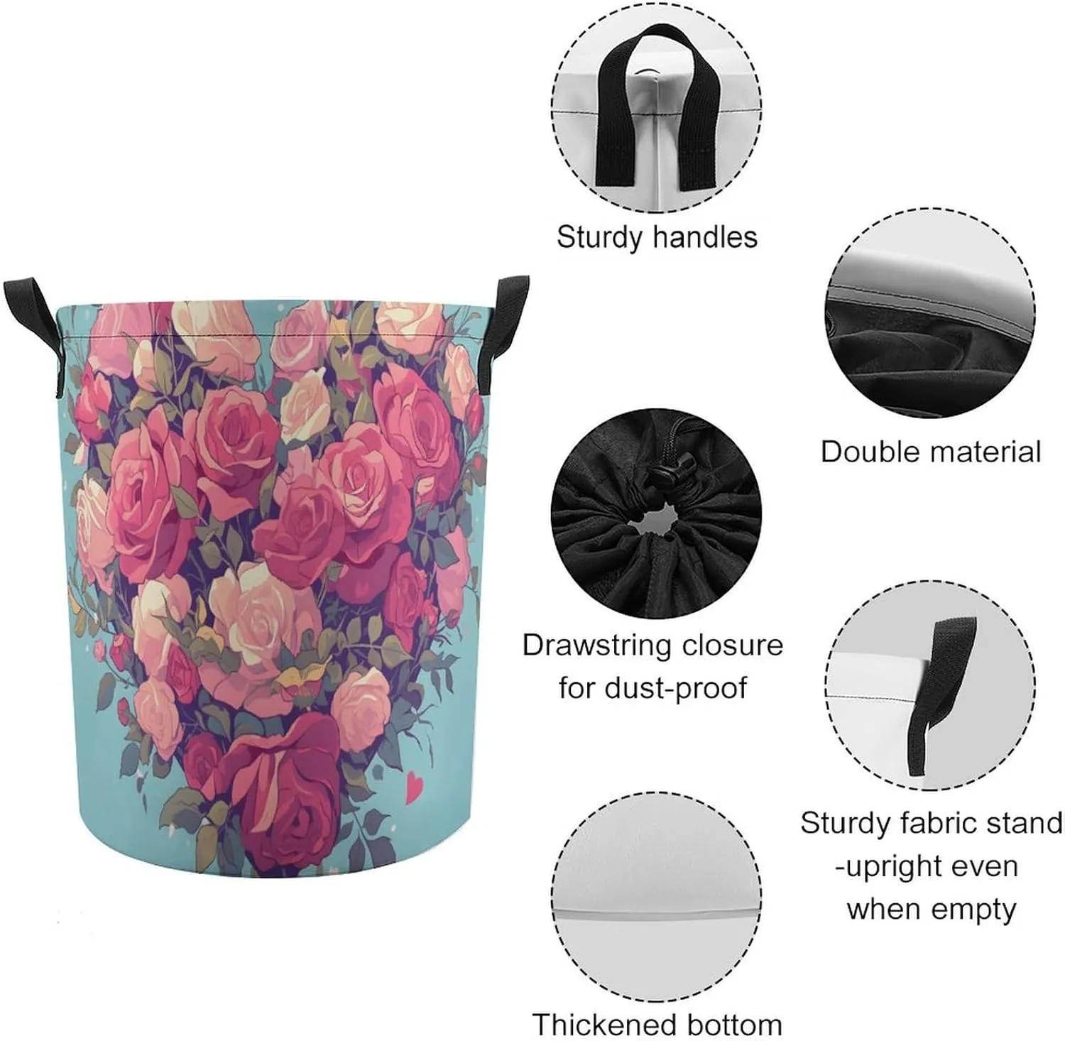 Laundry Hampers, Large Drawstring Laundry Bag, Removable Laundry Bags, Collapsible Storage Bin with Handles for Home Organization, Kids Room, Nursery Wedding Ceremony Supply