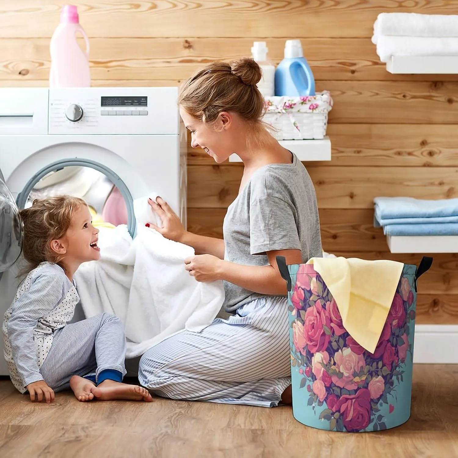 Laundry Hampers, Large Drawstring Laundry Bag, Removable Laundry Bags, Collapsible Storage Bin with Handles for Home Organization, Kids Room, Nursery Wedding Ceremony Supply