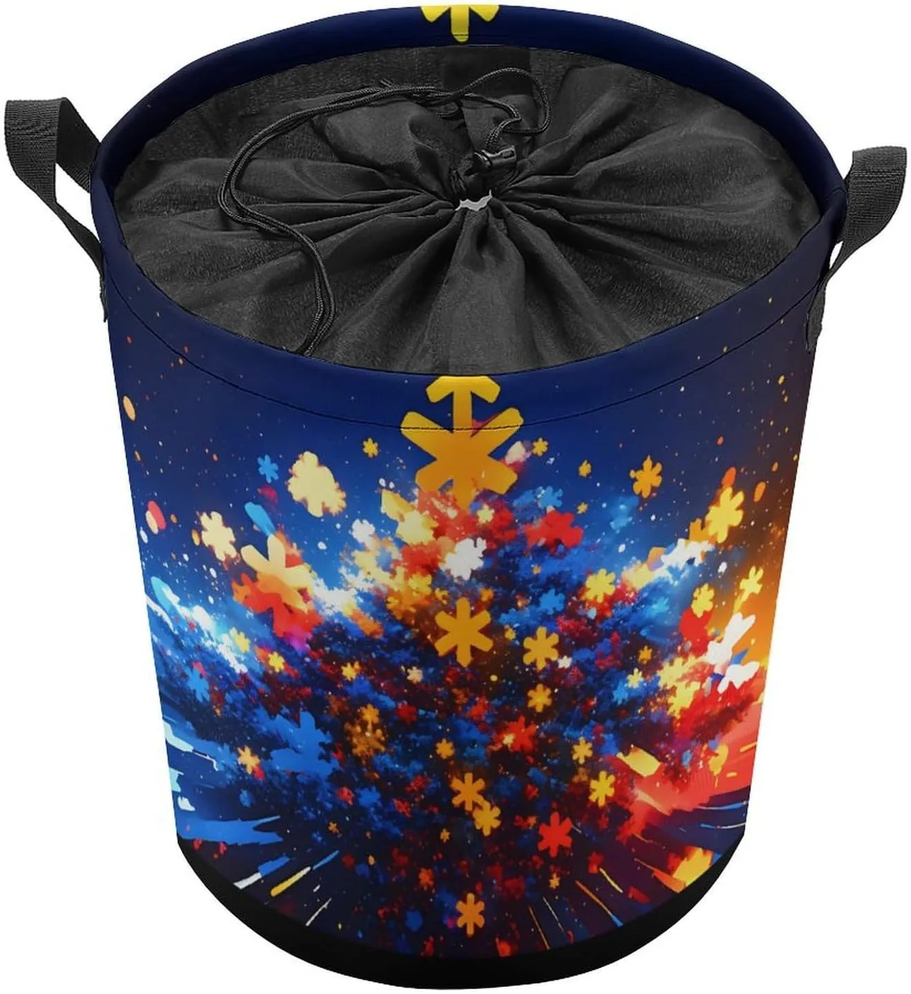 Laundry Hampers, Large Drawstring Laundry Bag, Removable Laundry Bags, Collapsible Storage Bin with Handles for Home Organization, Kids Room, Nursery World