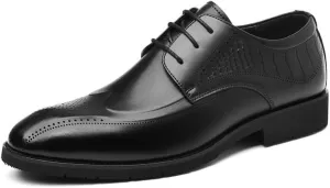Leather Dress Shoes Men's Breathable Leather Wingtip Brogue Oxfords