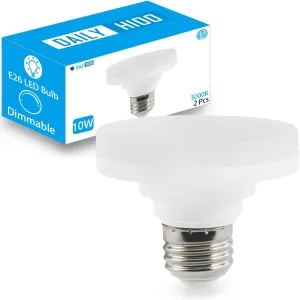 LED Puck Light Bulb with E26 Screw, Mini Flat Light Bulb, 10W Equivalent CFL 75W, Dimmable, 1100LM, 3000K, E26 Medium Base, ETL Listed, Low Profile Squat Bulbs for Home Fixture. (3000K, 2 Pack)
