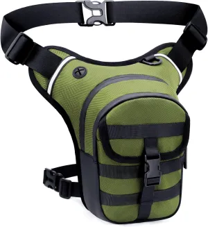 Leg Bag for Men and Women Motorcycle Waist Thigh Bag Bicycle Leg Pack Tactical Military Drop Leg Pack Pouch (Green)