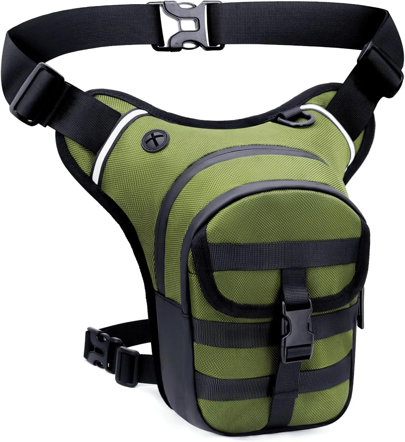 Leg Bag for Men and Women Motorcycle Waist Thigh Bag Bicycle Leg Pack Tactical Military Drop Leg Pack Pouch (Green)