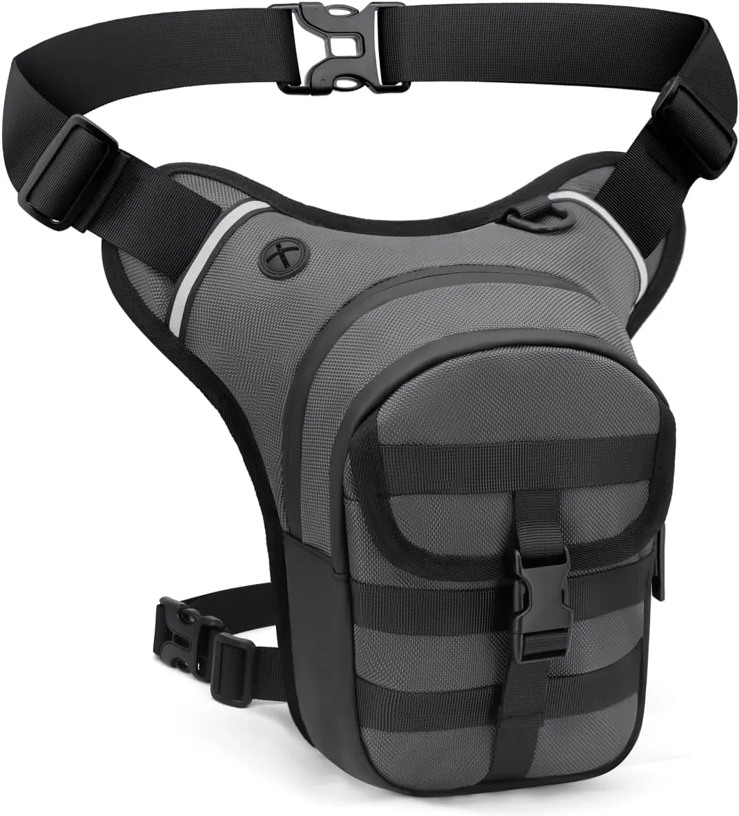 Leg Bag for Men and Women Motorcycle Waist Thigh Bag Bicycle Leg Pack Tactical Military Drop Leg Pack Pouch (Grey)