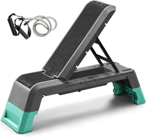 leikefitness Multifunctional Aerobic Deck with Cord Workout Platform Adjustable Dumbbell Bench Weight Bench Professional Fitness Equipment for Home Gym