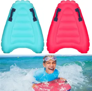 Leitee 2Pcs Inflatable Surf Body Board with Handles, Inflatable Surfboard for Beach Lightweight Swim Floating Surfboard for Kids Learning Surfing, 27.5"x21.7"x5.9"