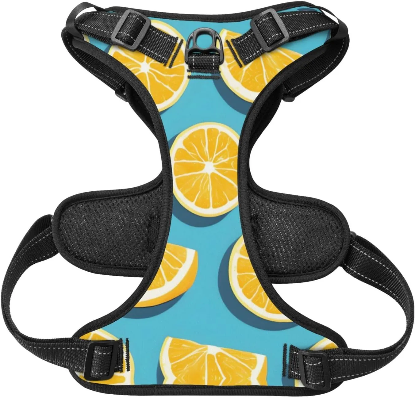 Lemon Wedges Medium Printed Breathable pet Vest, Reflective Design, Adjustable, with Leash, Suitable for Outdoor use