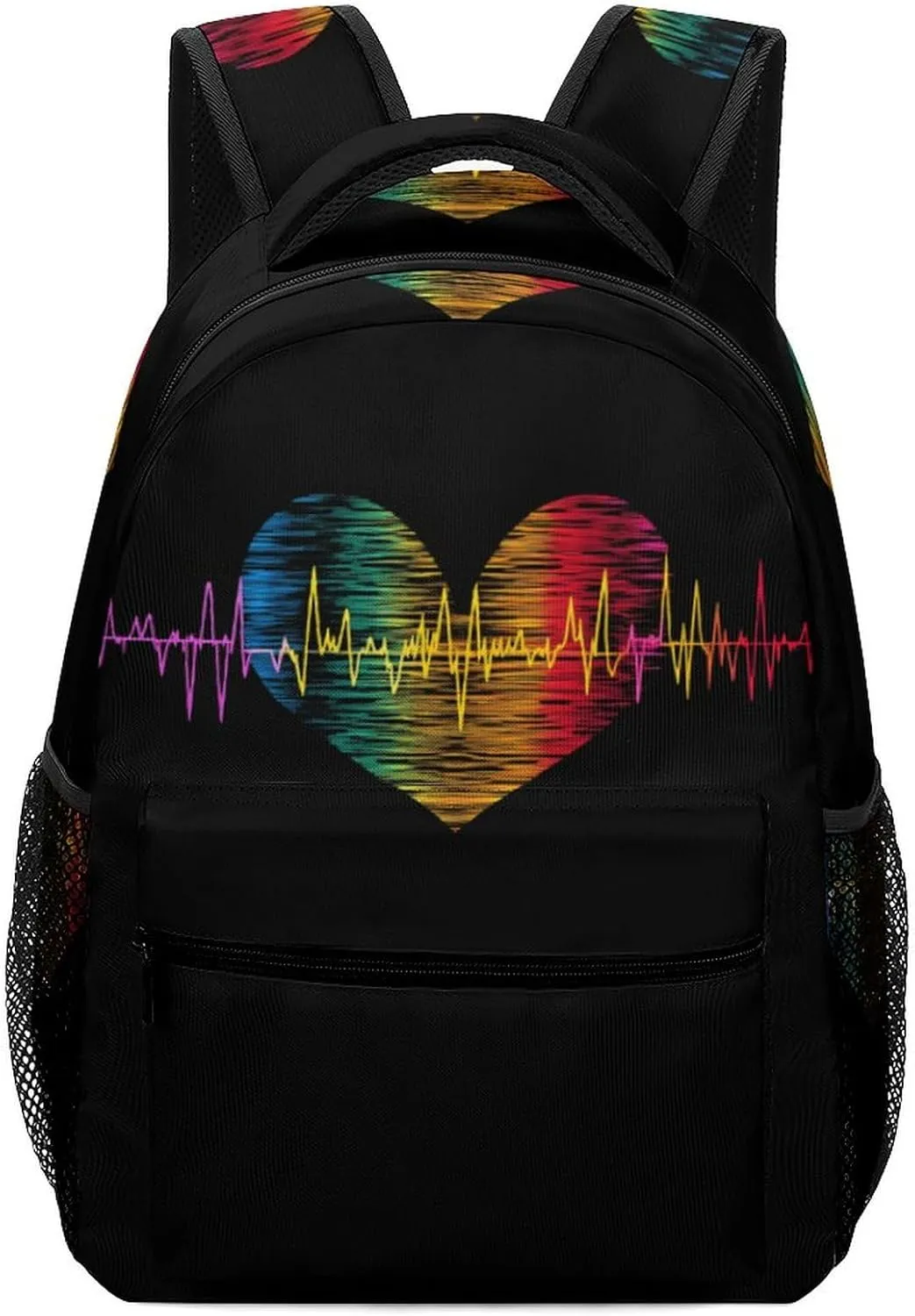 LGBT Heartbeat Lesbian Gays Love Laptop Backpack Durable Travel Daypack Casual Shoulder Bag for Sport Hiking