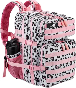 LHI Military Tactical Backpack for Men and Women 45L Army 3 Days Assault Pack Bag Large Rucksack with Molle System - Pink Leopard