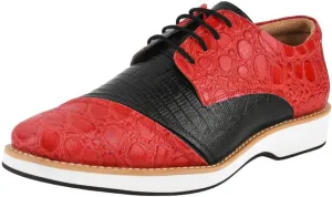 LIBERTYZENO Mens EEL Print Knitted Design Genuine Leather Adults Lace Up Oxford Dress Shoes for Easter Gift LS-112