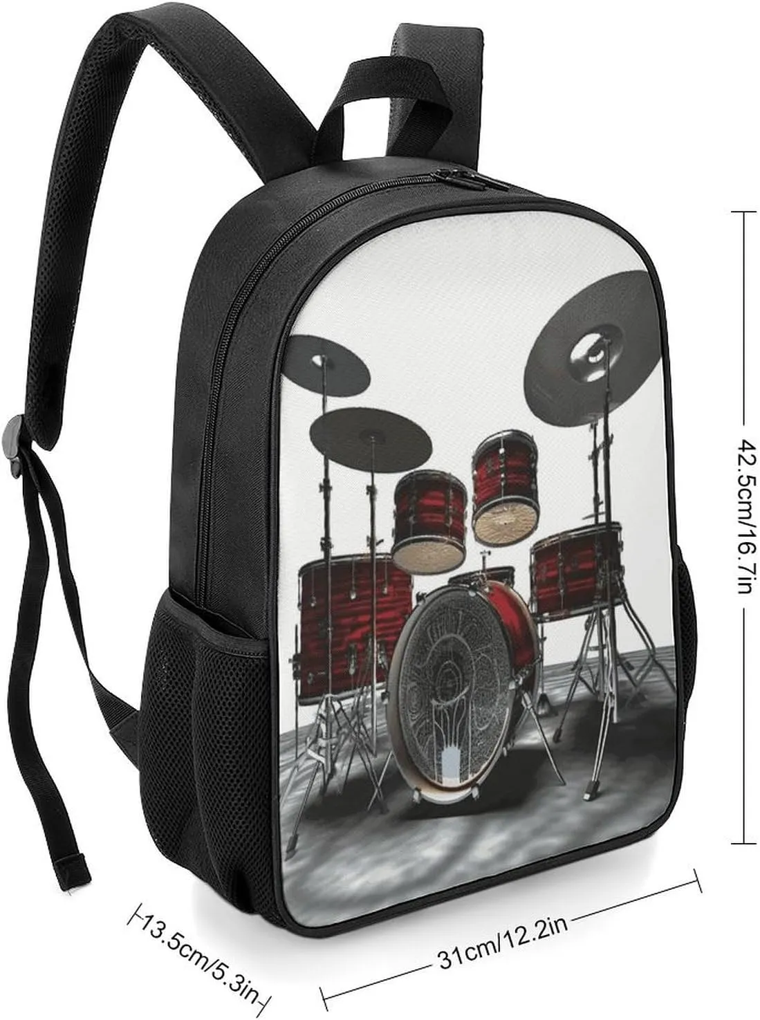 Lightweight Backpacks Cute Travel Bag Durable Cool Drum Set Printing Small Travel Backpack For Women & Men