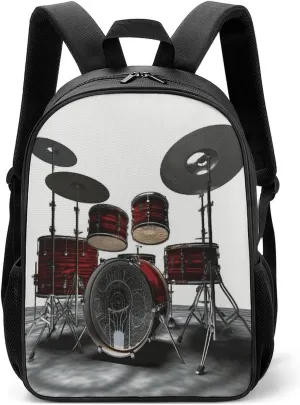 Lightweight Backpacks Cute Travel Bag Durable Cool Drum Set Printing Small Travel Backpack For Women & Men