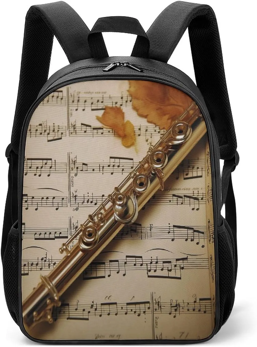 Lightweight Backpacks Cute Travel Bag Durable Flute Music Printing Small Travel Backpack For Women & Men