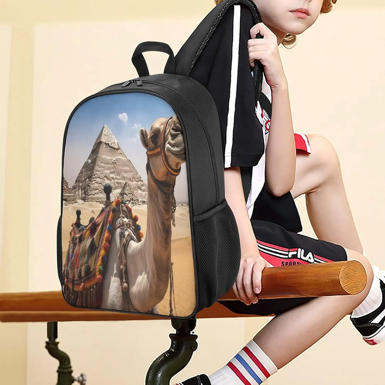 Lightweight Backpacks Cute Travel Bag Durable Pyramid Dromedary Printing Small Travel Backpack For Women & Men