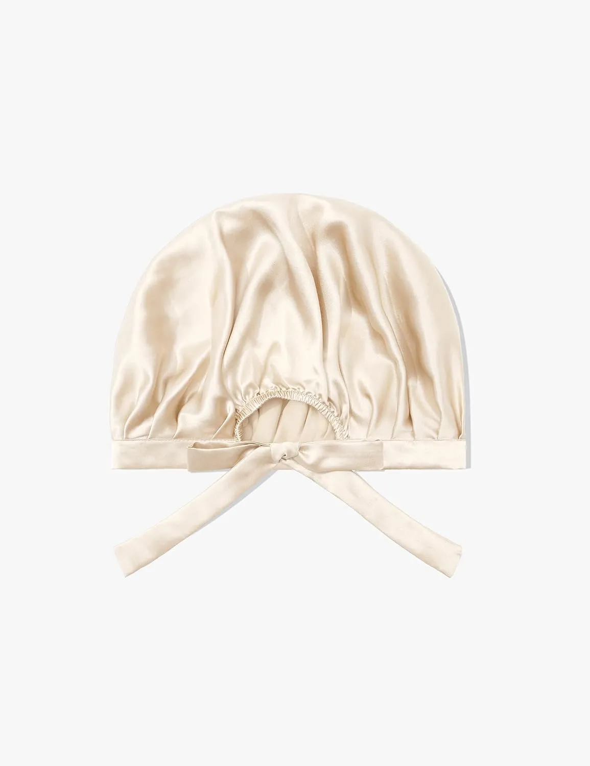 LilySilk 100% Mulberry Silk Bonnet Flat Front Silk Night Sleep Cap Adjustable Hair Wrap for Sleeping, Gravel Gold