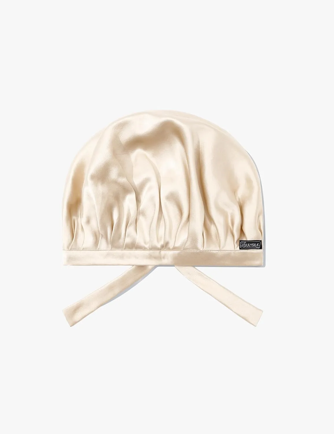 LilySilk 100% Mulberry Silk Bonnet Flat Front Silk Night Sleep Cap Adjustable Hair Wrap for Sleeping, Gravel Gold