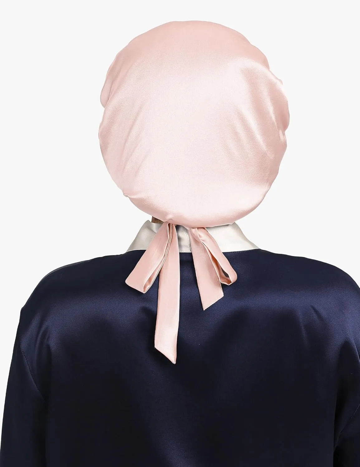 LilySilk 100% Mulberry Silk Bonnet Flat Front Silk Night Sleep Cap Adjustable Hair Wrap for Sleeping, Light Beige