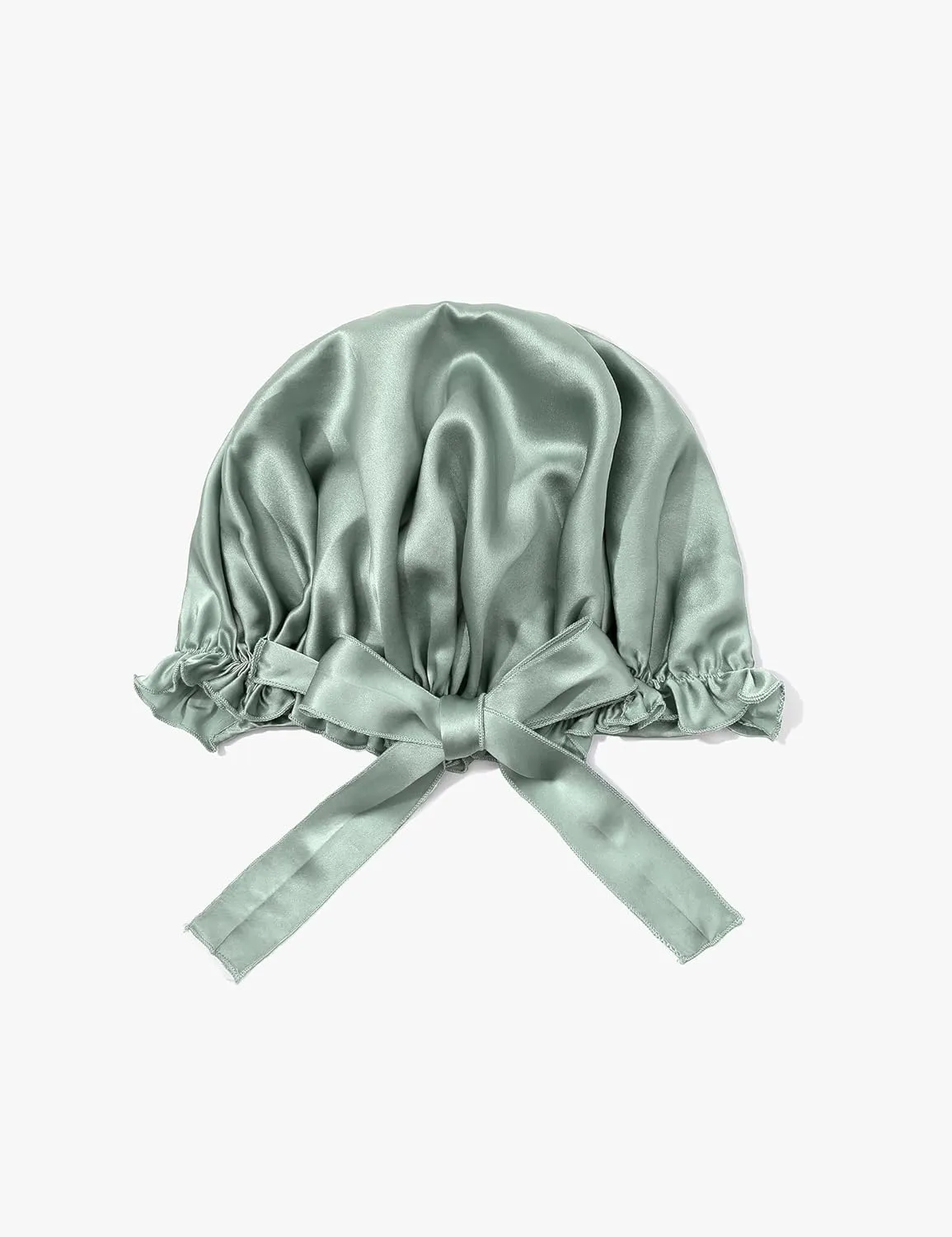 LilySilk Silk Bonnet for Sleeping Womens Sleep Cap 100% 19MM Mulberry Silk for Long Curly Hair Adjustable Stretchy Avocado Green