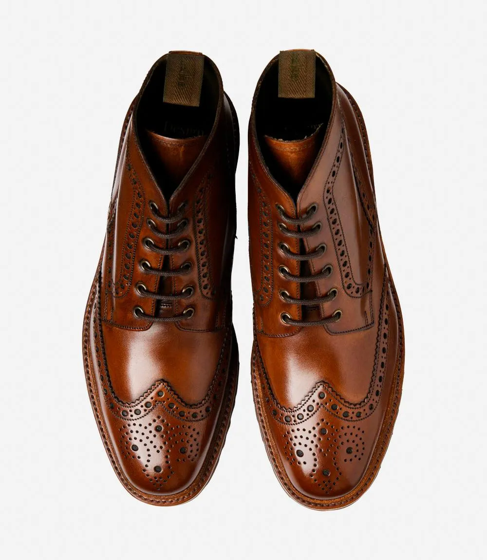 LOAKE PEGASUS CEDAR DERBY FULL-BROGUE RUBBER SOLE G-WIDE