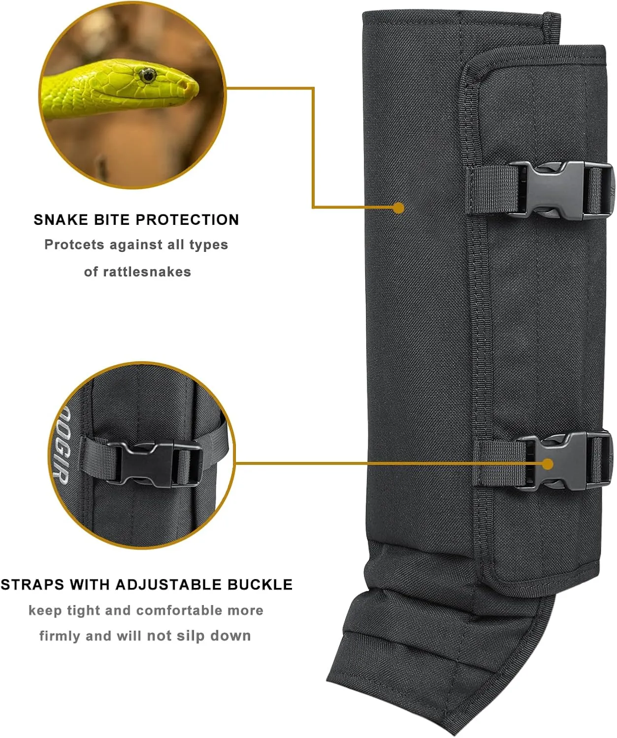 LUCKY CLOVER Snake Gaiters, Waterproof Snake Guards Bite Protection for Lower Legs, Snake Proof Gaiters Fit for Men & Women