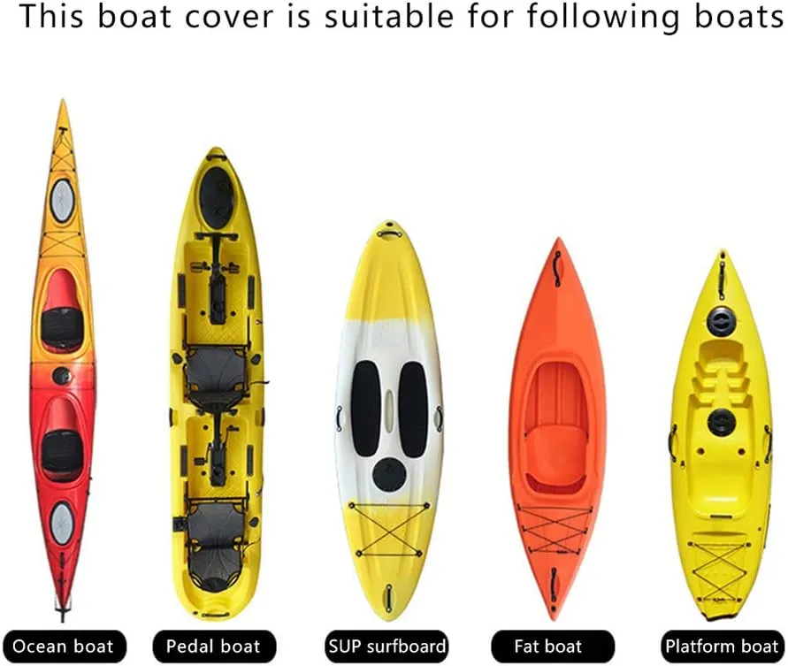 Lucky Monet Waterproof 210D Kayak Canoe Cover Storage Dust Cover UV50  Sunblock Fishing Boat Cover Shield Protector