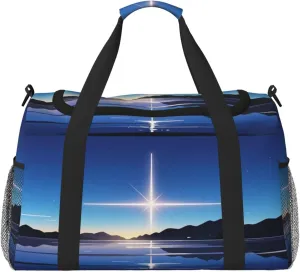 Luminous Horizon Print Travel Duffel Bag for Men & Women, Foldable Travel Bags and Spacious Weekender Tote Bag for Storage Toiletry Luggage Personal Item