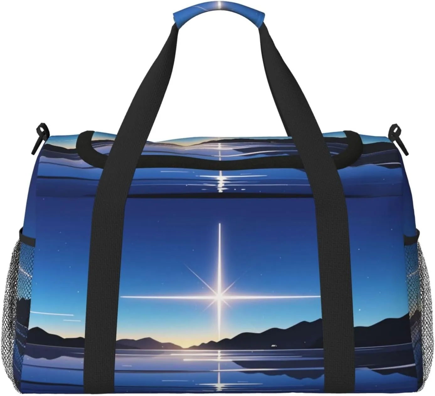 Luminous Horizon Print Travel Duffel Bag for Men & Women, Foldable Travel Bags and Spacious Weekender Tote Bag for Storage Toiletry Luggage Personal Item
