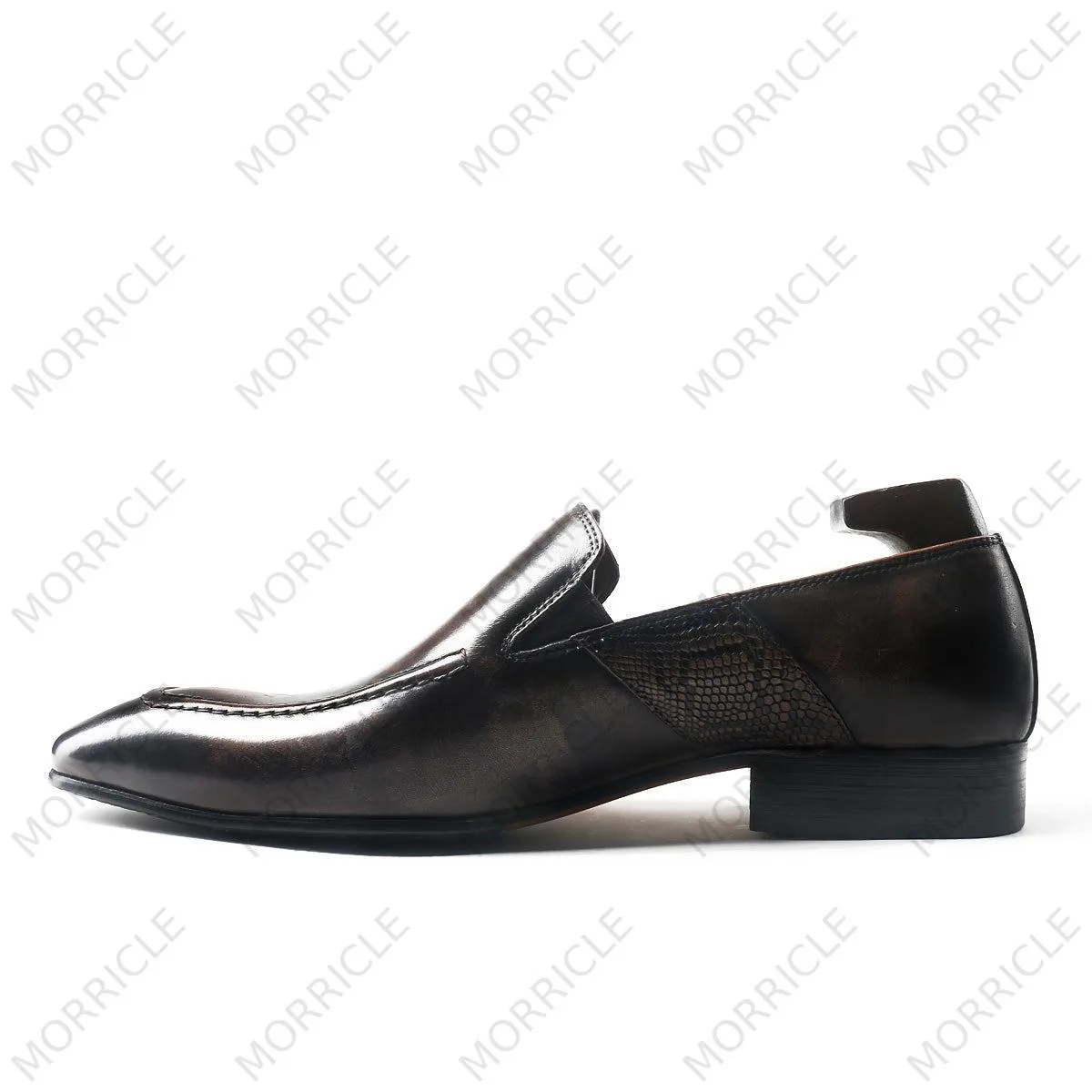 Luxurious Dark Brown Patina Driving Loafers