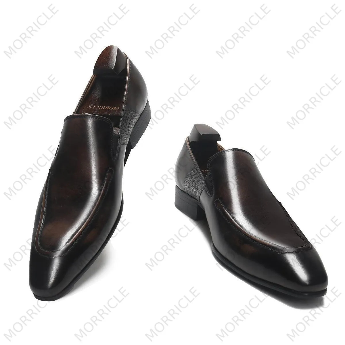 Luxurious Dark Brown Patina Driving Loafers