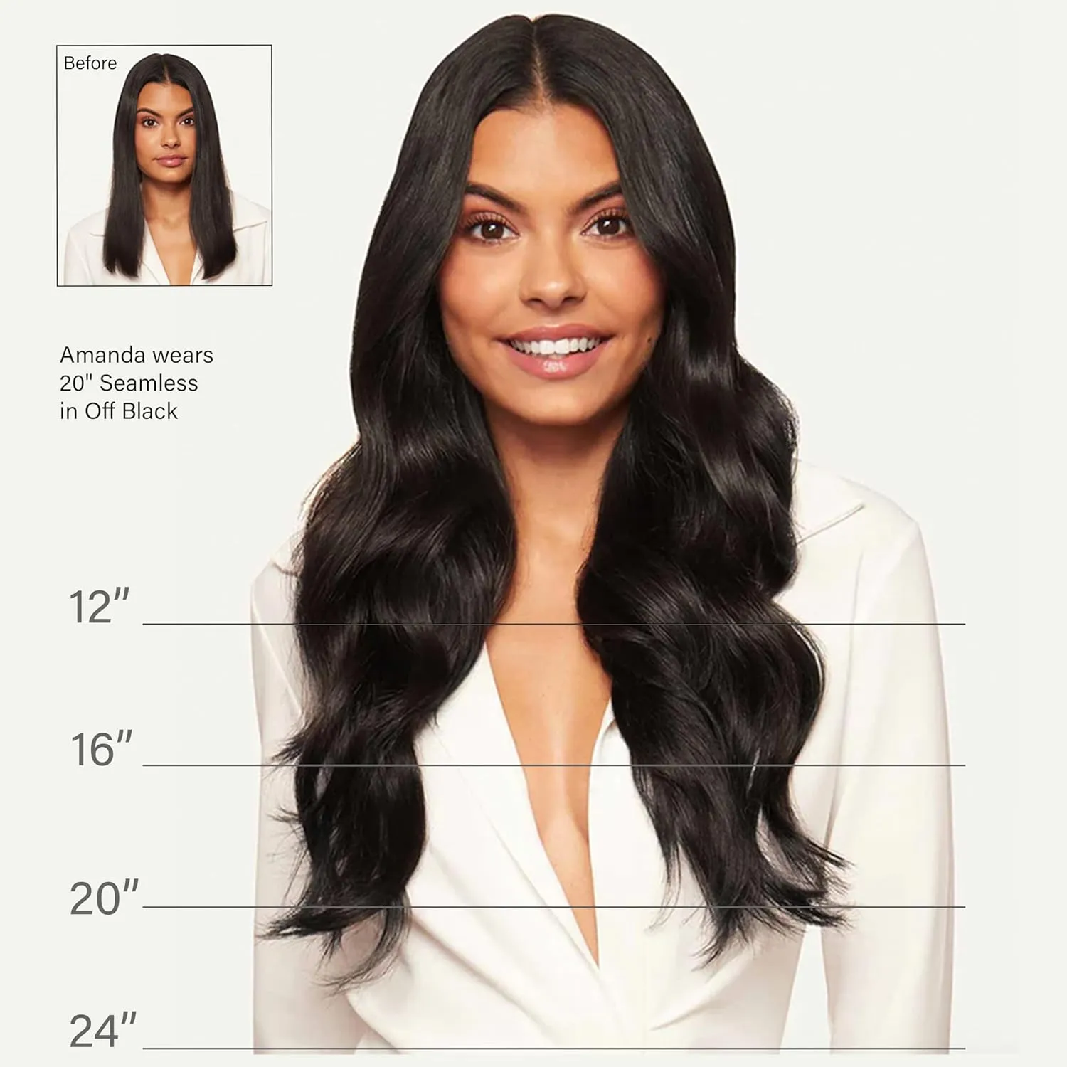 Luxy 100% Remy Human Hair - Seamless Clip-In Hair Extensions - Multi-Dimensional Color for Natural Blending, Adds Volume & Length 160 grams 16" Dark Brown Balayage