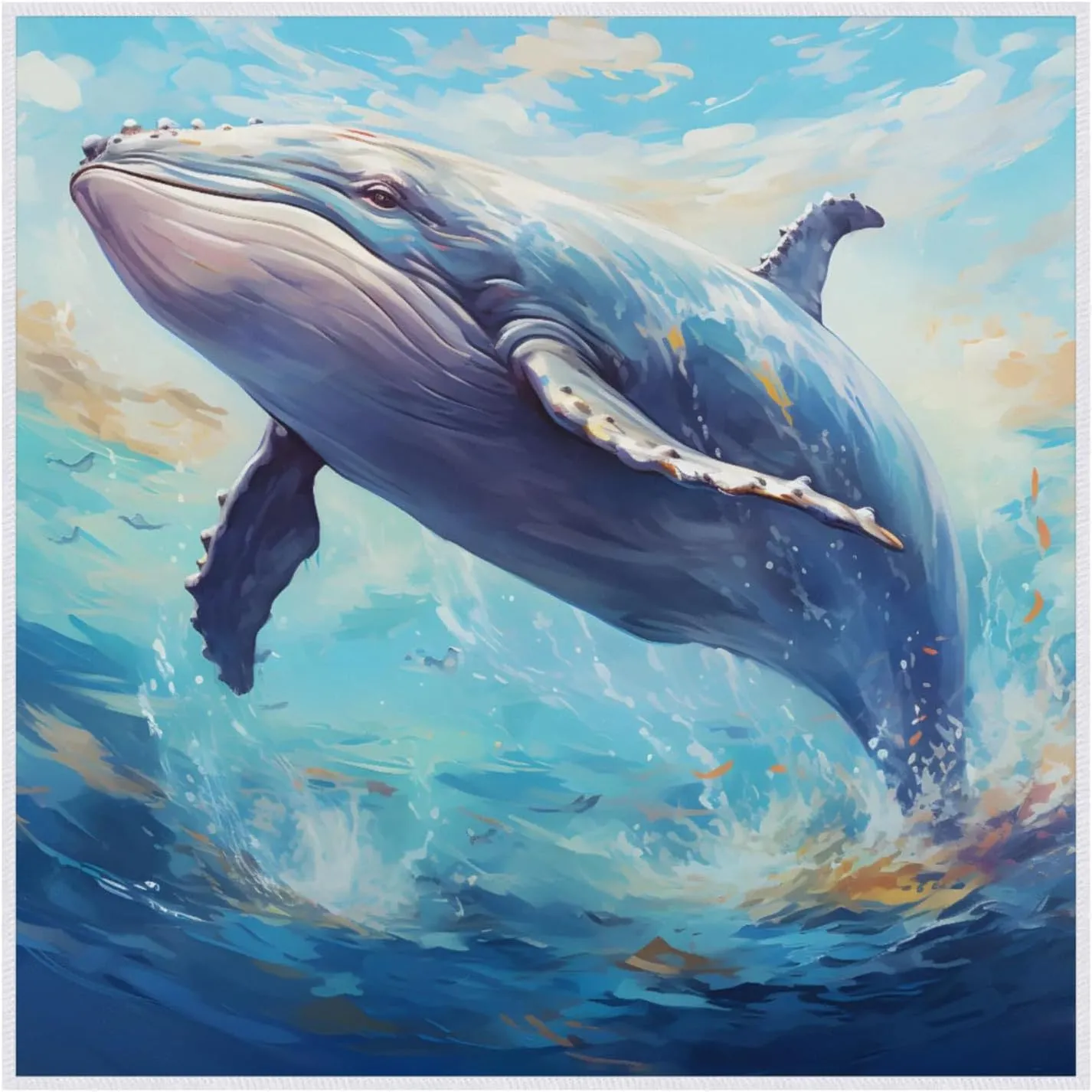 Magic Cosmetics Pouch Ocean Whale Self-Adhesive Camera Cover Cloth Protective Foldable Makeup Bag for Lens Cat Makeup Bag 21.7x21.7