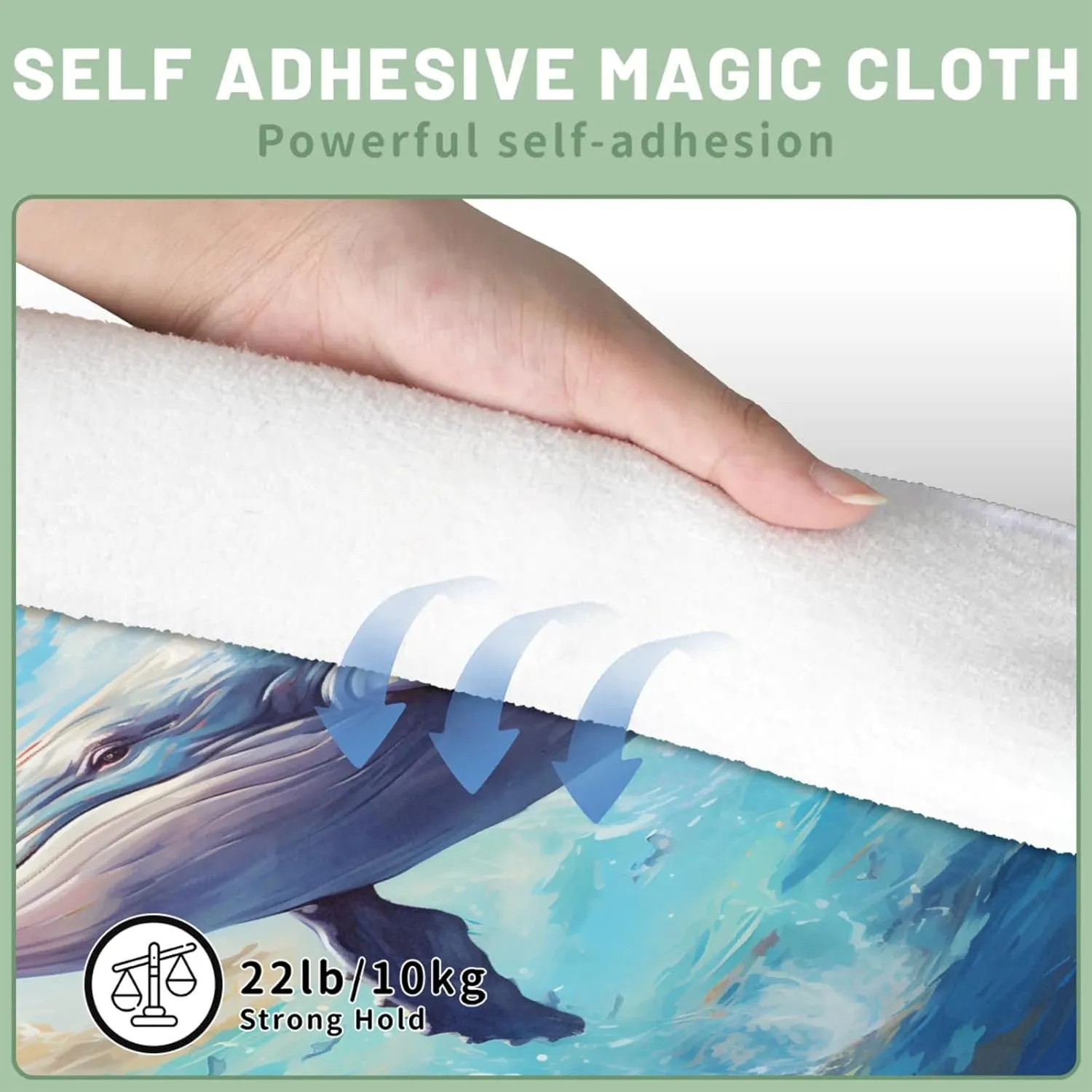 Magic Cosmetics Pouch Ocean Whale Self-Adhesive Camera Cover Cloth Protective Foldable Makeup Bag for Lens Cat Makeup Bag 21.7x21.7
